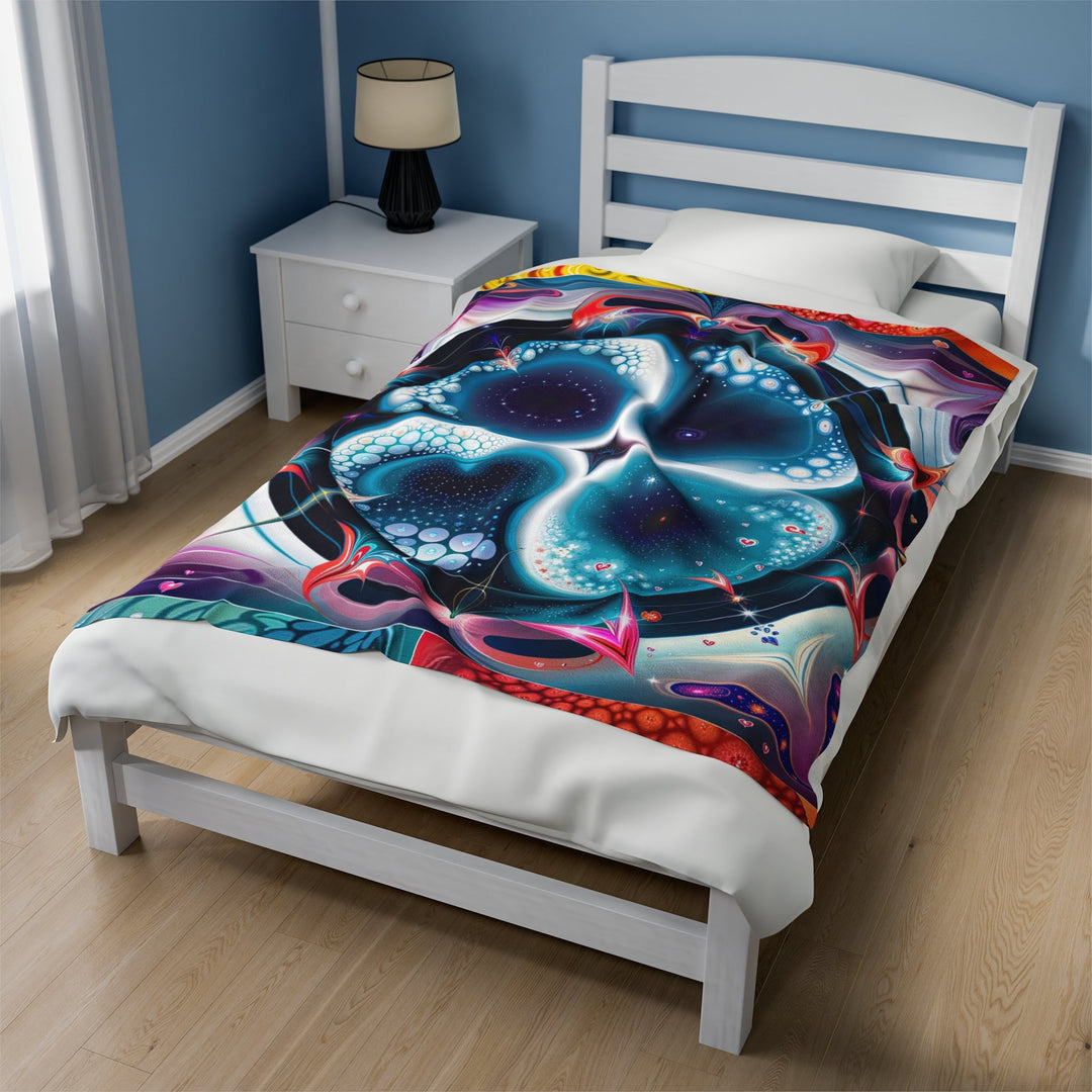 Psychedelic Fractal Blossom - Velveteen Plush Blanket - All Over Prints - g(0D·IO) - 60" × 80" - -