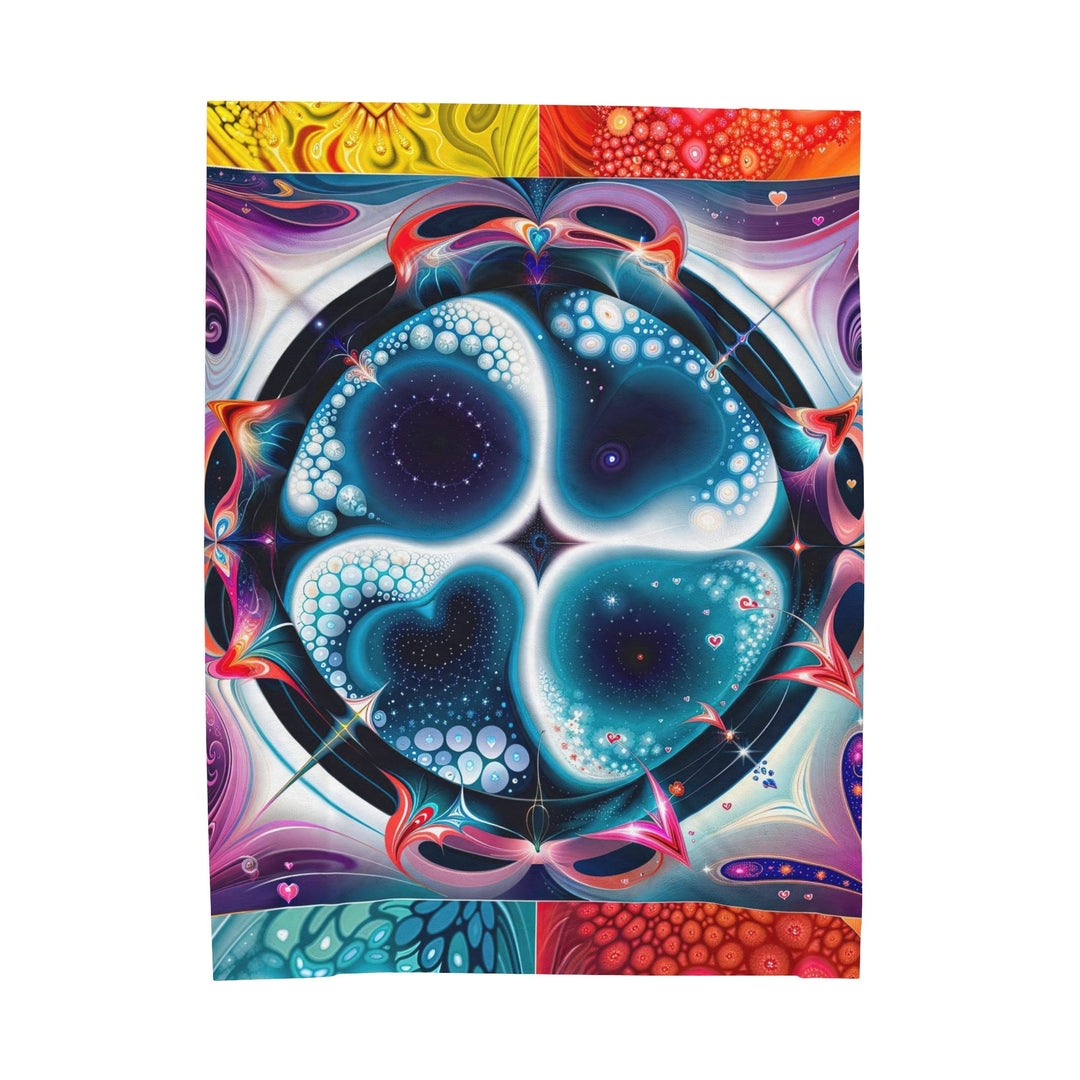 Psychedelic Fractal Blossom - Velveteen Plush Blanket - All Over Prints - g(0D·IO) - 60" × 80" - -