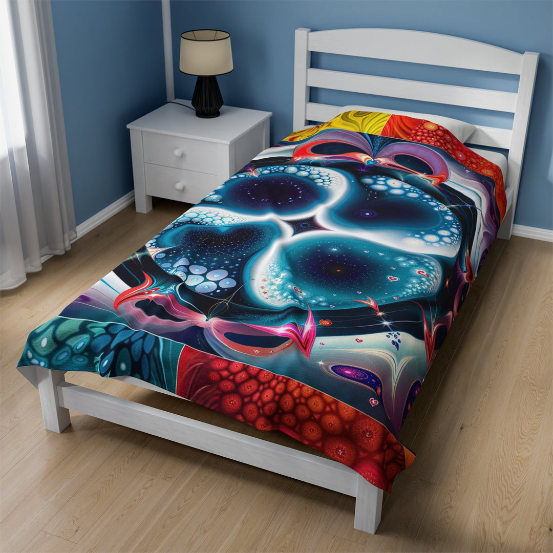 Psychedelic Fractal Blossom - Velveteen Plush Blanket - All Over Prints - g(0D·IO) - 60" × 80" - -