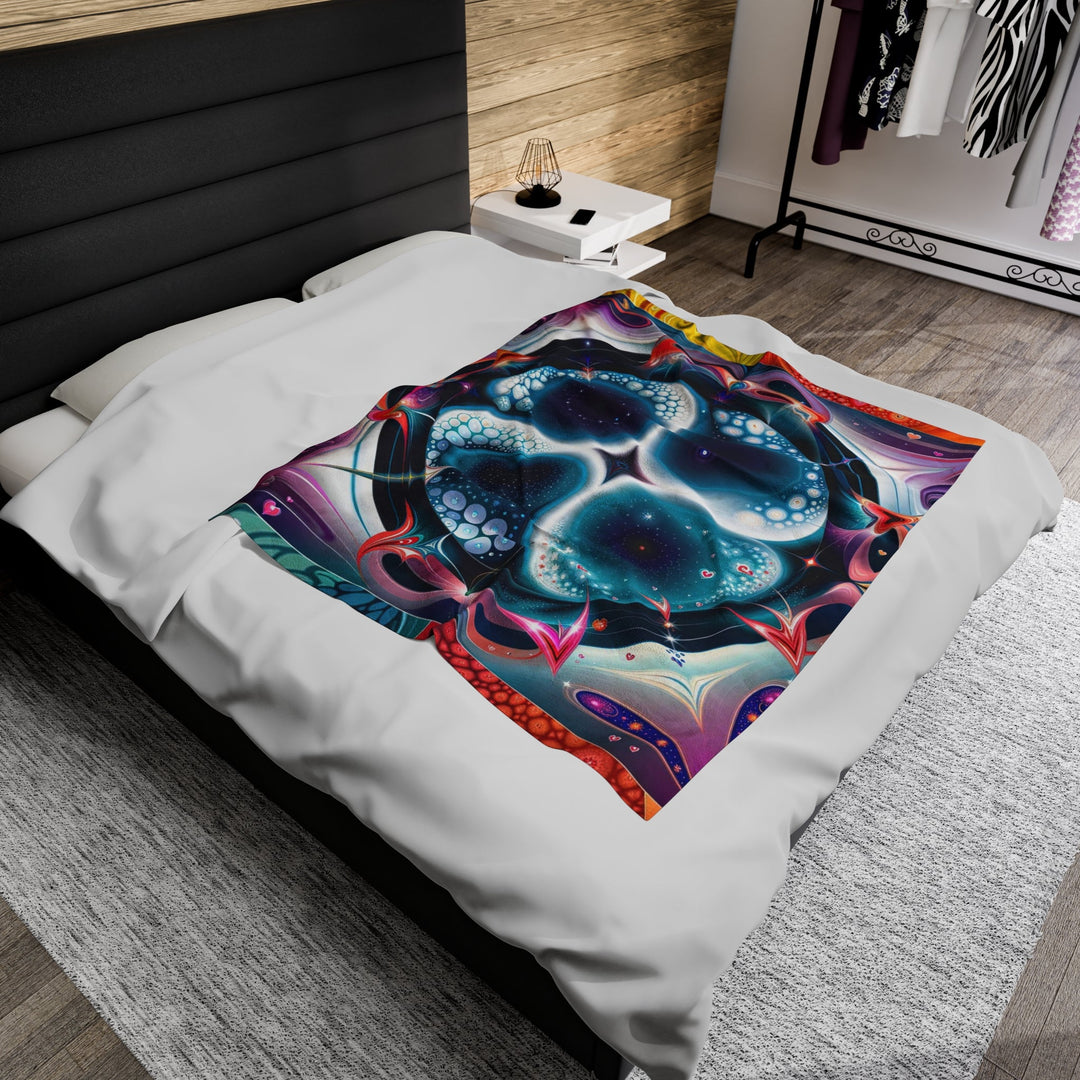 Psychedelic Fractal Blossom - Velveteen Plush Blanket - All Over Prints - g(0D·IO) - 60" × 80" - -