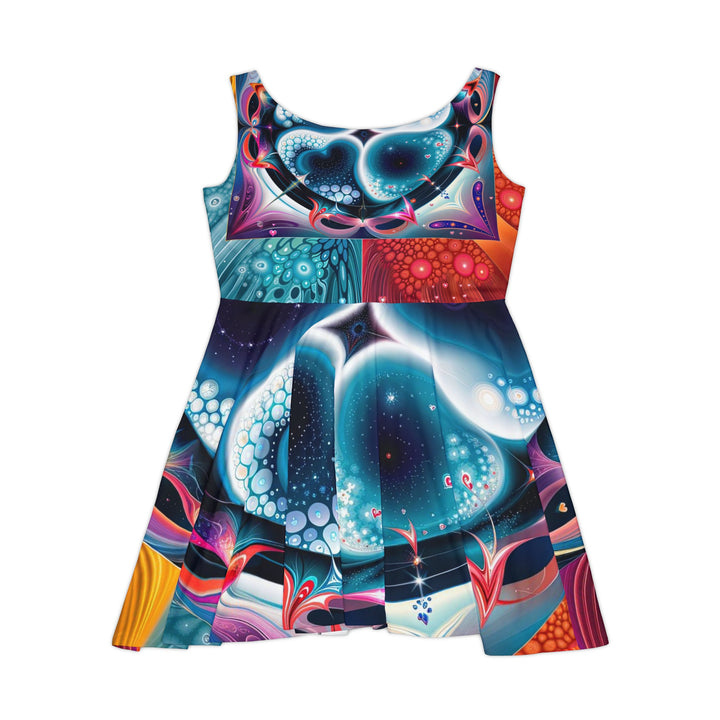 Psychedelic Fractal Blossom - Women's Skater Dress - All Over Prints - g(0D·IO) - L - -