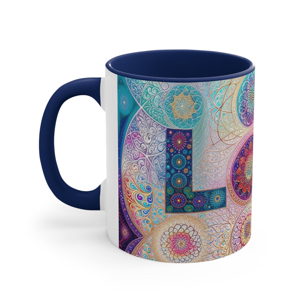 Psychedelic Mandala Love - Accent Coffee Mug - Mug - g(0D·IO) - Pink - 11oz -