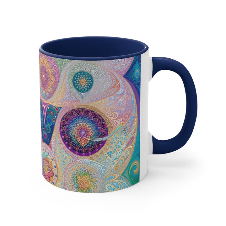 Psychedelic Mandala Love - Accent Coffee Mug - Mug - g(0D·IO) - Pink - 11oz -