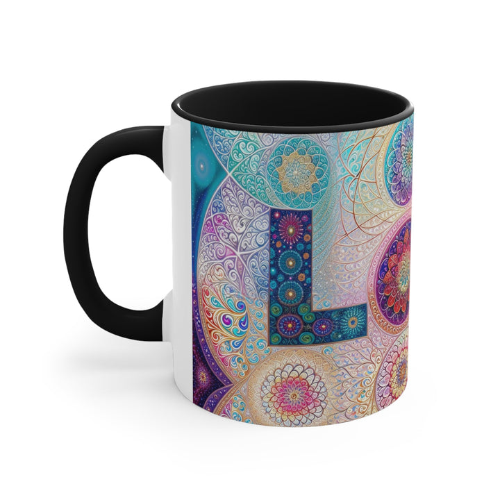 Psychedelic Mandala Love - Accent Coffee Mug - Mug - g(0D·IO) - Pink - 11oz -