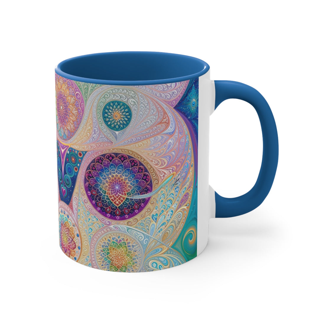 Psychedelic Mandala Love - Accent Coffee Mug - Mug - g(0D·IO) - Pink - 11oz -