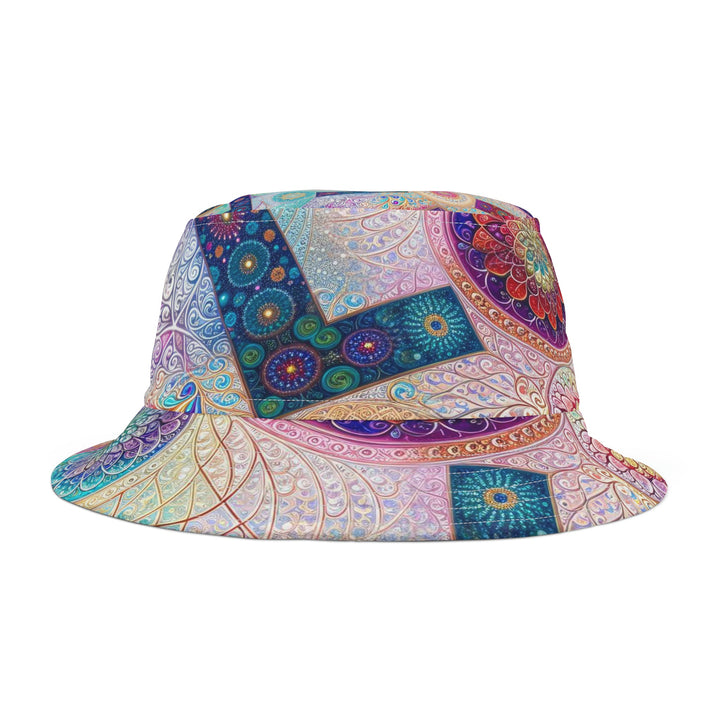 Psychedelic Mandala Love - Bucket Hat - Hats - g(0D·IO) - Large - White stitching -