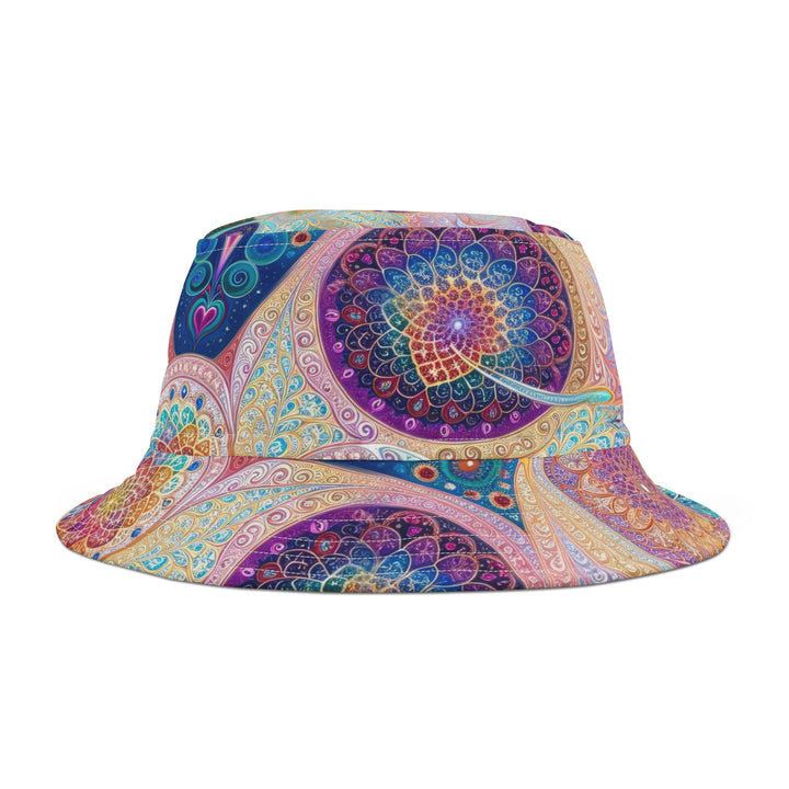 Psychedelic Mandala Love - Bucket Hat - Hats - g(0D·IO) - Large - White stitching -