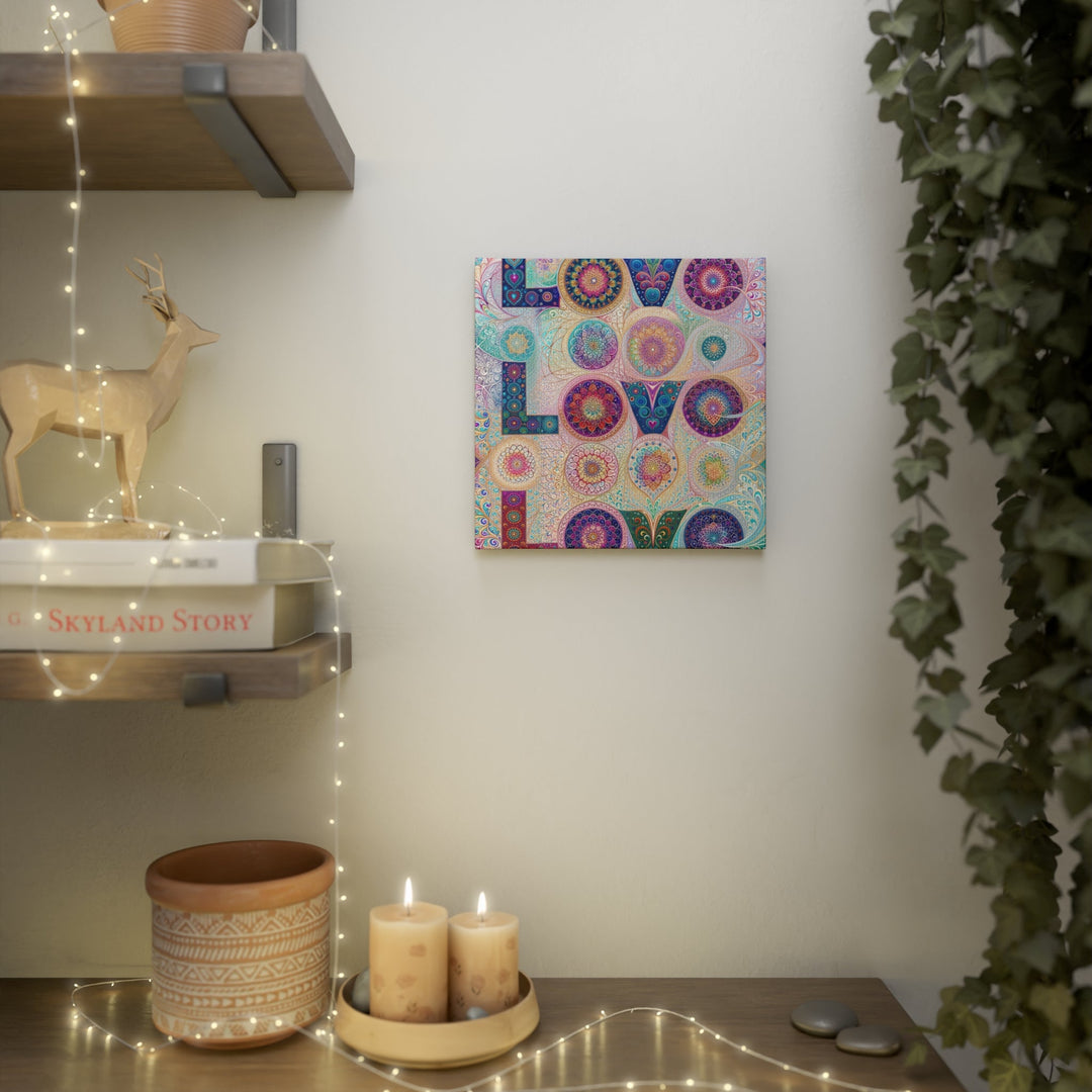 Psychedelic Mandala Love - Canvas Photo Tile - Canvas - g(0D·IO) - 8" x 8" (Square) - 0.5" -