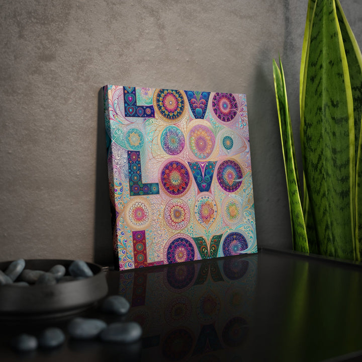 Psychedelic Mandala Love - Canvas Photo Tile - Canvas - g(0D·IO) - 8" x 8" (Square) - 0.5" -