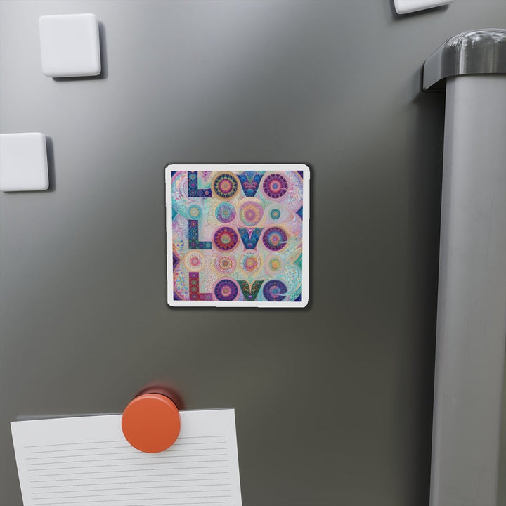 Psychedelic Mandala Love - Die-cut Magnet - Home Decor - g(0D·IO) - 6 × 6" - Die-Cut - 1 pc