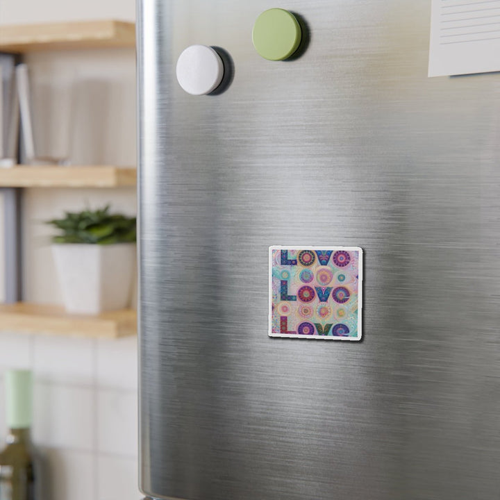 Psychedelic Mandala Love - Die-cut Magnet - Home Decor - g(0D·IO) - 6 × 6" - Die-Cut - 1 pc