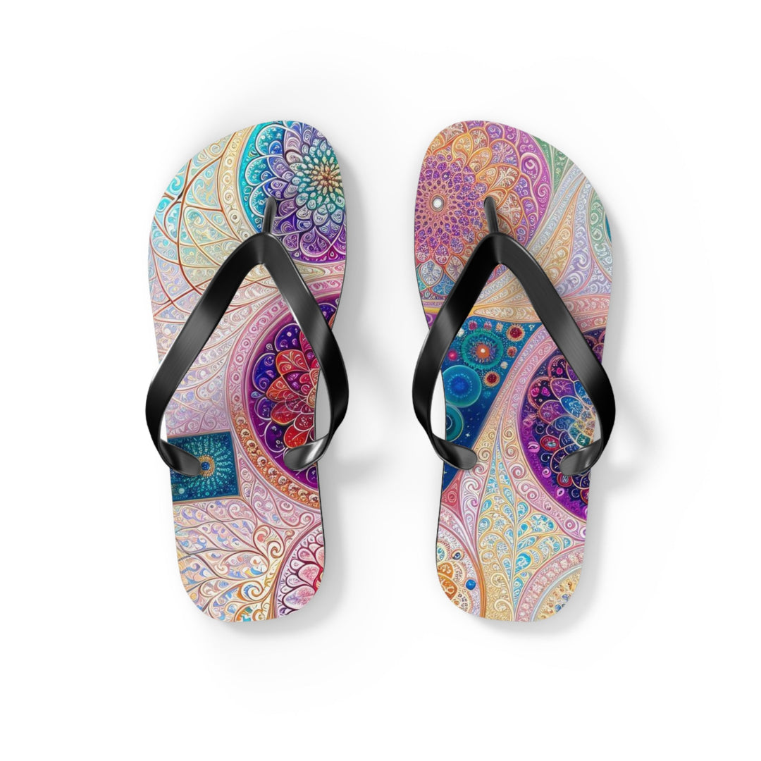 Psychedelic Mandala Love - Flip Flops - Shoes - g(0D·IO) - S - Black sole -