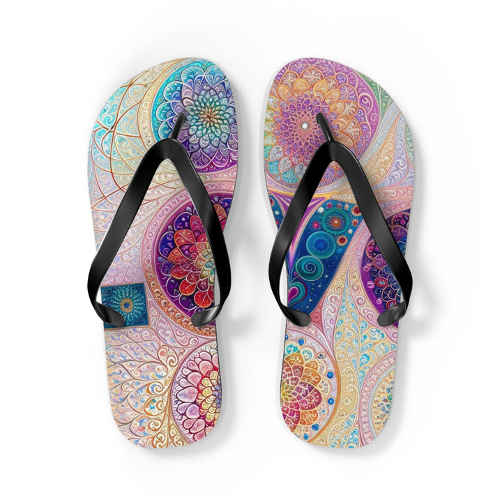 Psychedelic Mandala Love - Flip Flops - Shoes - g(0D·IO) - L - Black sole -