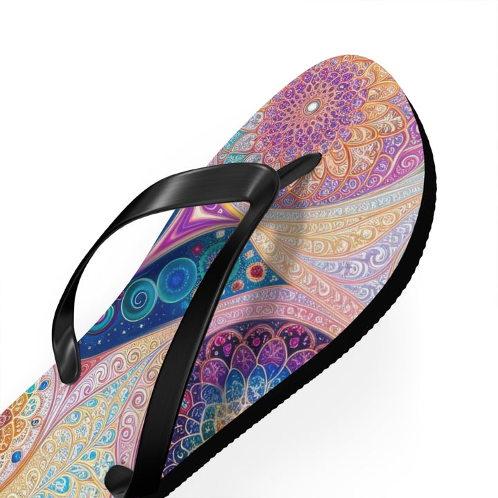 Psychedelic Mandala Love - Flip Flops - Shoes - g(0D·IO) - XL - Black sole -