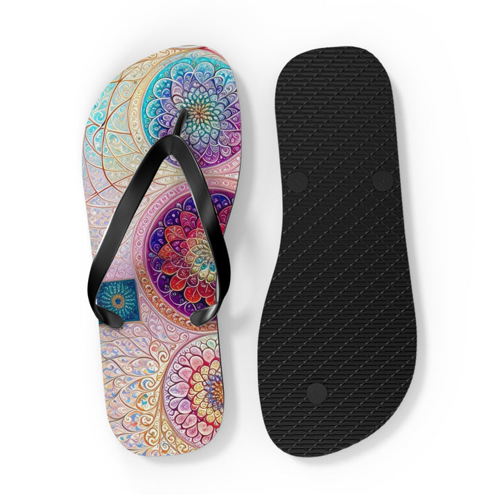 Psychedelic Mandala Love - Flip Flops - Shoes - g(0D·IO) - XL - Black sole -