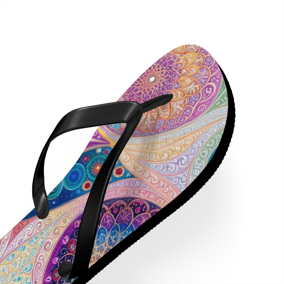 Psychedelic Mandala Love - Flip Flops - Shoes - g(0D·IO) - XL - Black sole -