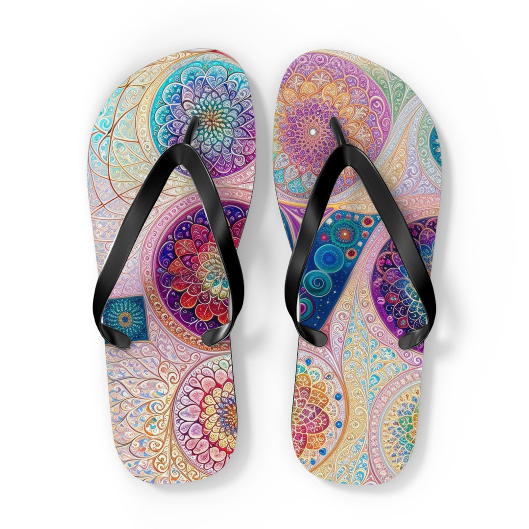 Psychedelic Mandala Love - Flip Flops - Shoes - g(0D·IO) - XL - Black sole -