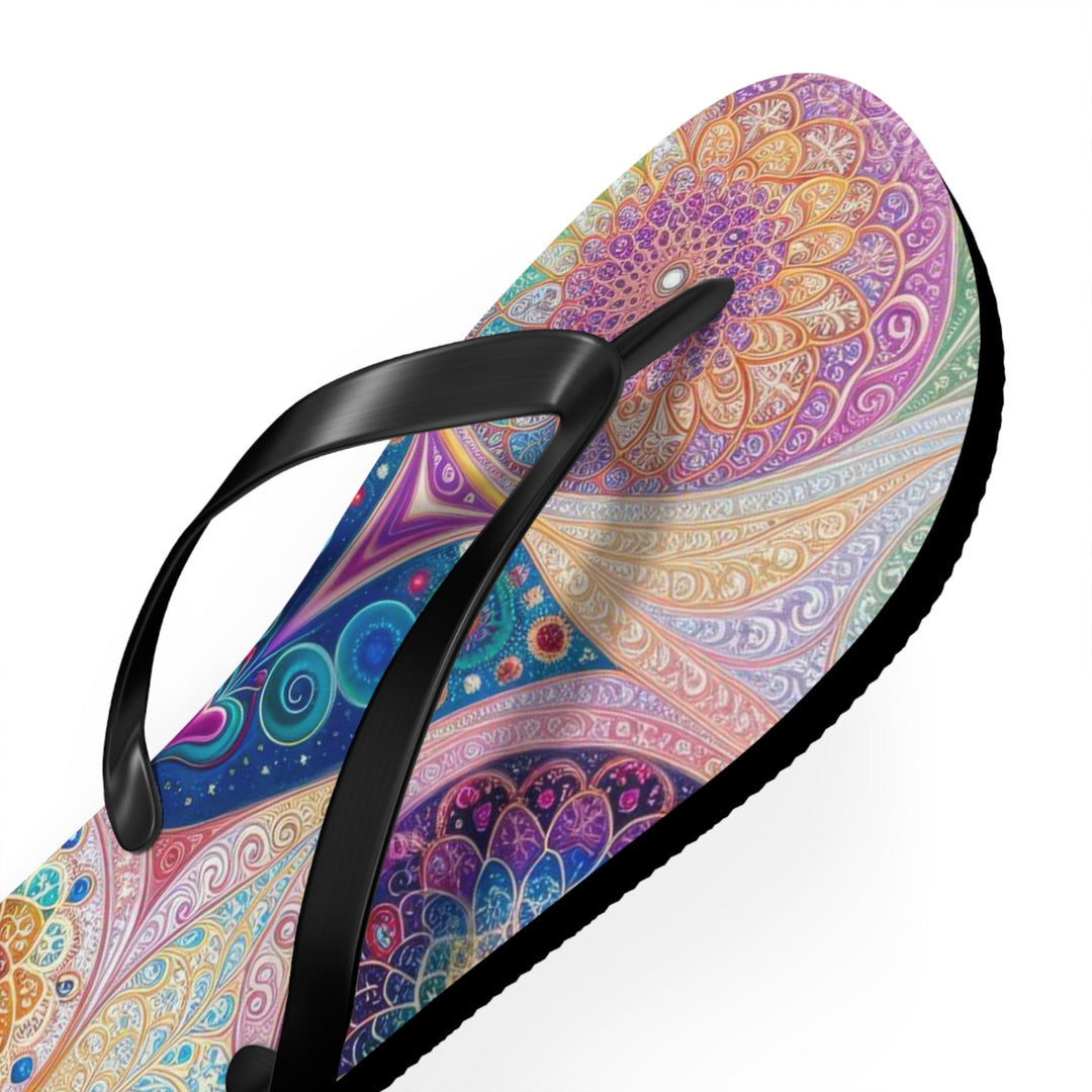 Psychedelic Mandala Love - Flip Flops - Shoes - g(0D·IO) - XL - Black sole -