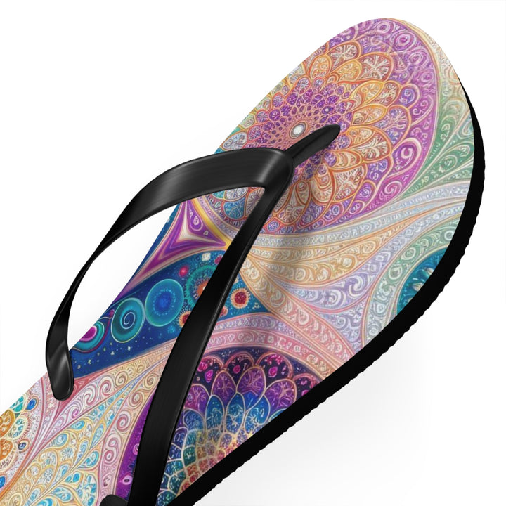 Psychedelic Mandala Love - Flip Flops - Shoes - g(0D·IO) - XL - Black sole -