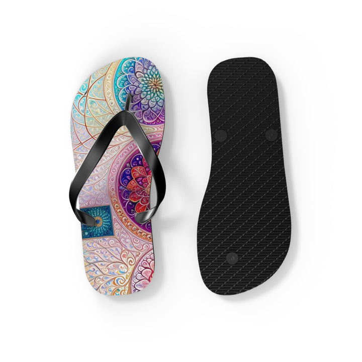 Psychedelic Mandala Love - Flip Flops - Shoes - g(0D·IO) - XL - Black sole -