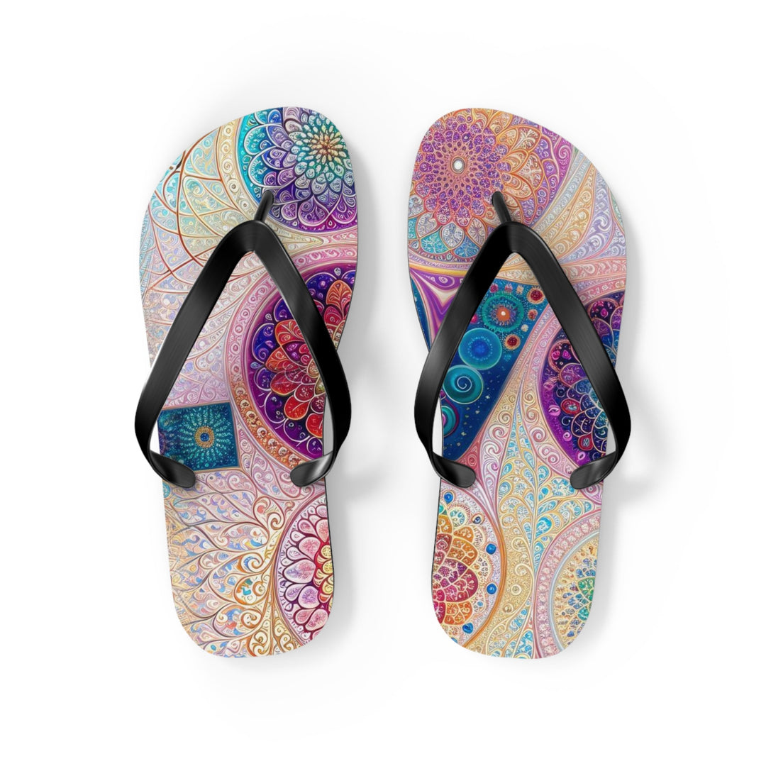 Psychedelic Mandala Love - Flip Flops - Shoes - g(0D·IO) - M - Black sole -