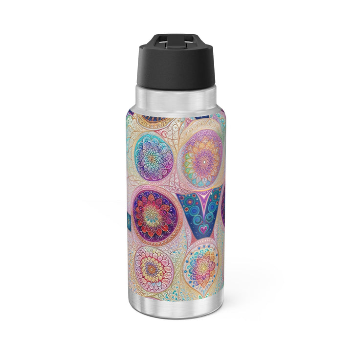 Psychedelic Mandala Love - Gator Tumbler 32oz - Mug - g(0D·IO) - Silver - 32oz -