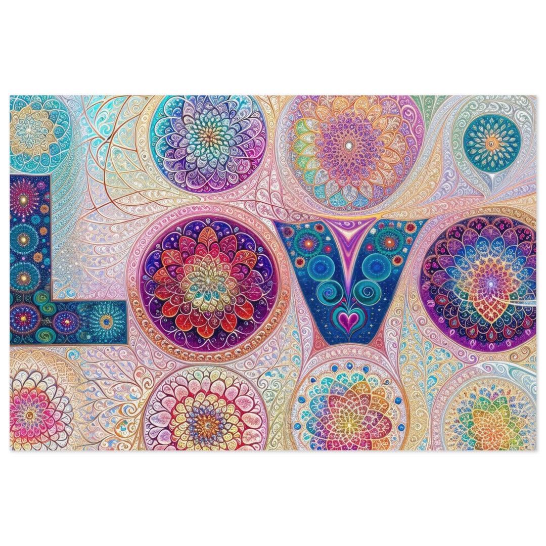 Psychedelic Mandala Love - Jigsaw Puzzle (100, 252, 500, 1000 pieces) - Puzzle - g(0D·IO) - 29.25" × 19.75" (1000 pcs) - -