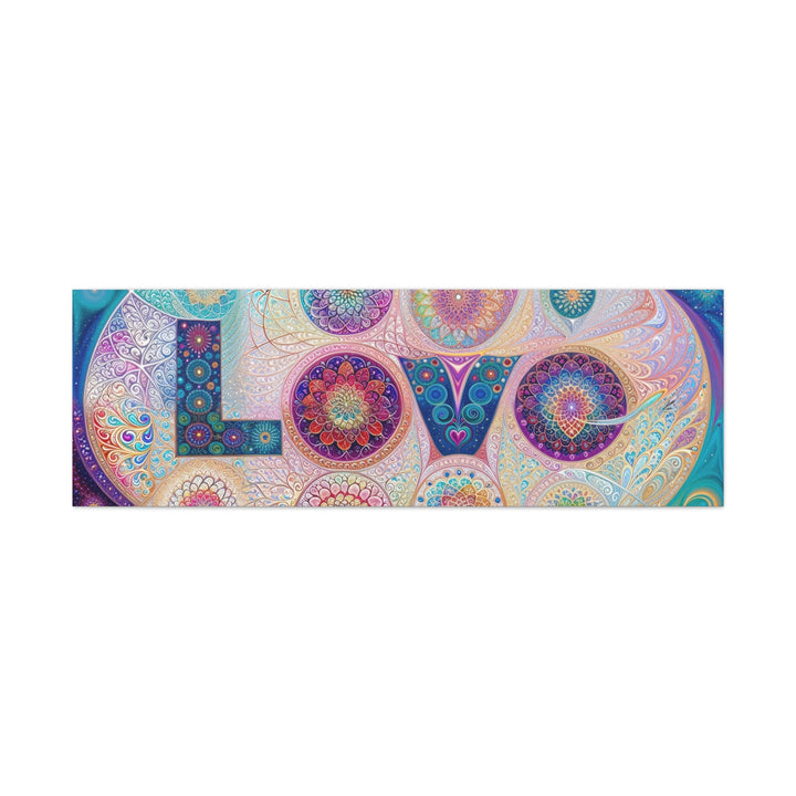 Psychedelic Mandala Love - Matte Canvas Print 1.25" - Canvas - g(0D·IO) - 60" x 20" (Horizontal) - 1.25" -