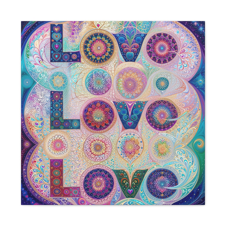 Psychedelic Mandala Love - Matte Canvas Print 1.25" - Canvas - g(0D·IO) - 24″ x 24″ - 1.25" -