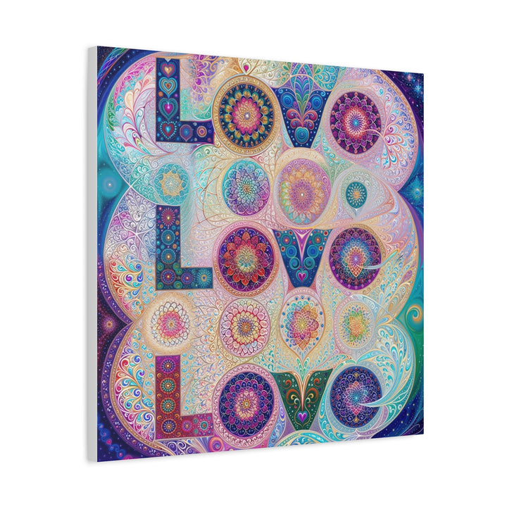 Psychedelic Mandala Love - Matte Canvas Print 1.25" - Canvas - g(0D·IO) - 36" x 36" - 1.25" -