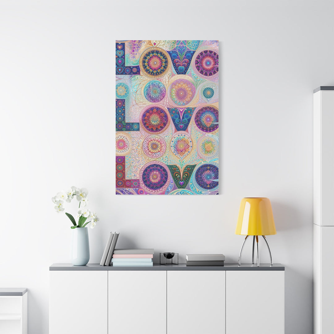 Psychedelic Mandala Love - Matte Canvas Print 1.25" - Canvas - g(0D·IO) - 36" x 36" - 1.25" -