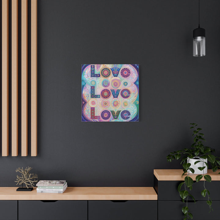 Psychedelic Mandala Love - Matte Canvas Print 1.25" - Canvas - g(0D·IO) - 36" x 36" - 1.25" -