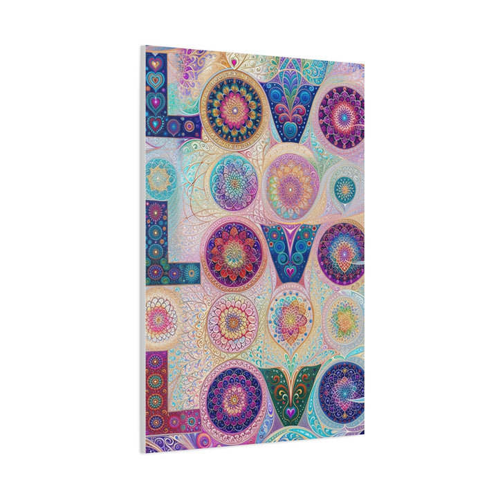 Psychedelic Mandala Love - Matte Canvas Print 1.25" - Canvas - g(0D·IO) - 36" x 36" - 1.25" -