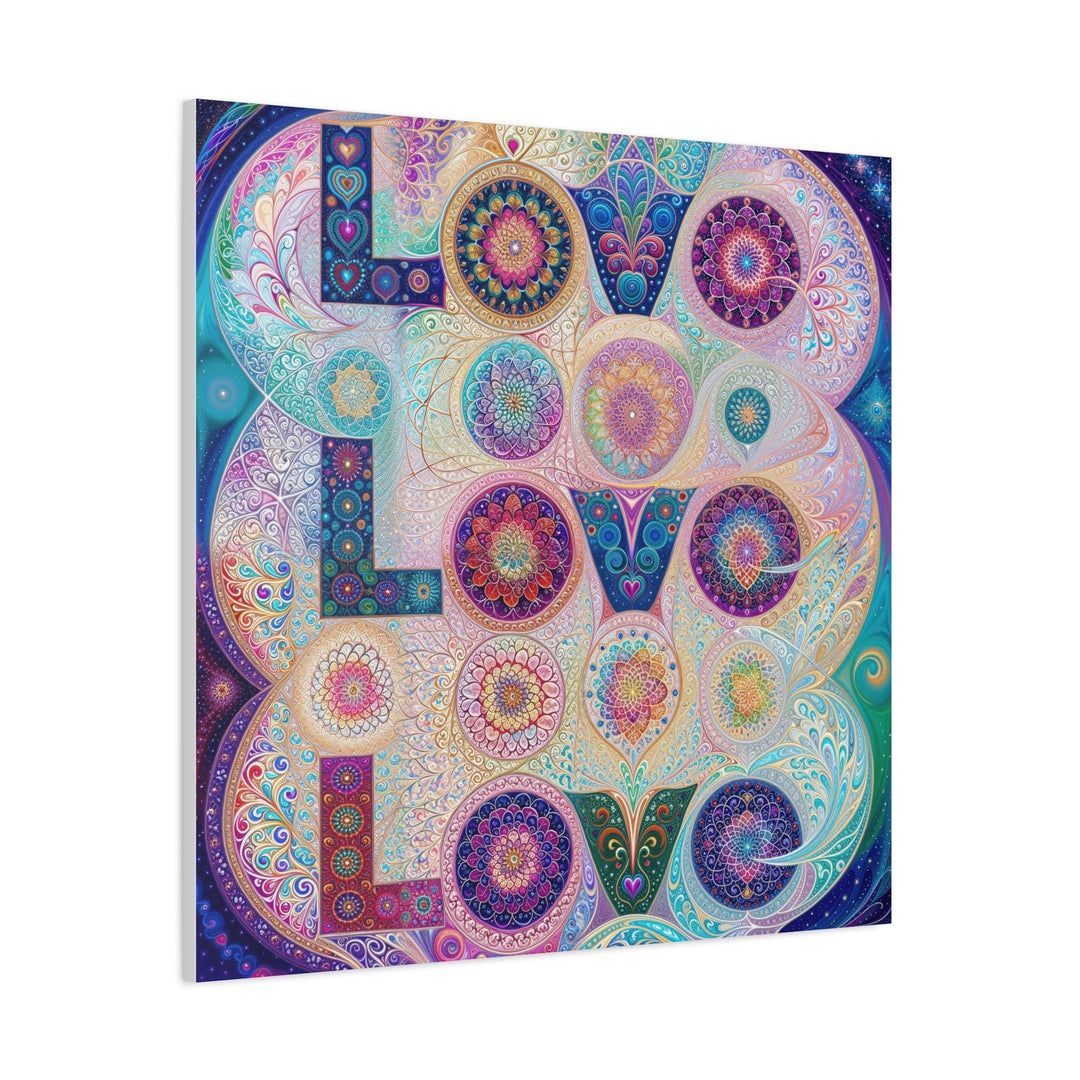 Psychedelic Mandala Love - Matte Canvas Print 1.25" - Canvas - g(0D·IO) - 36" x 36" - 1.25" -