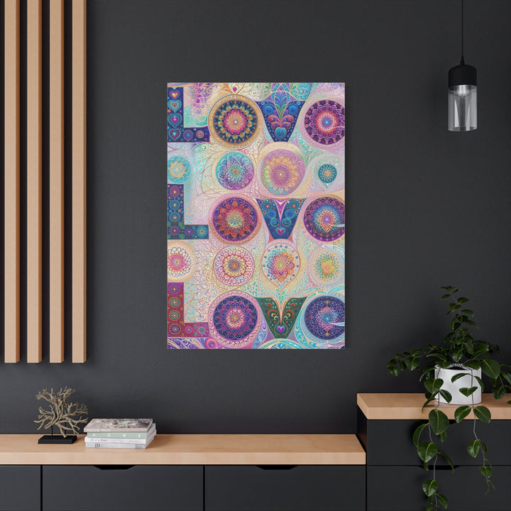 Psychedelic Mandala Love - Matte Canvas Print 1.25" - Canvas - g(0D·IO) - 36" x 36" - 1.25" -