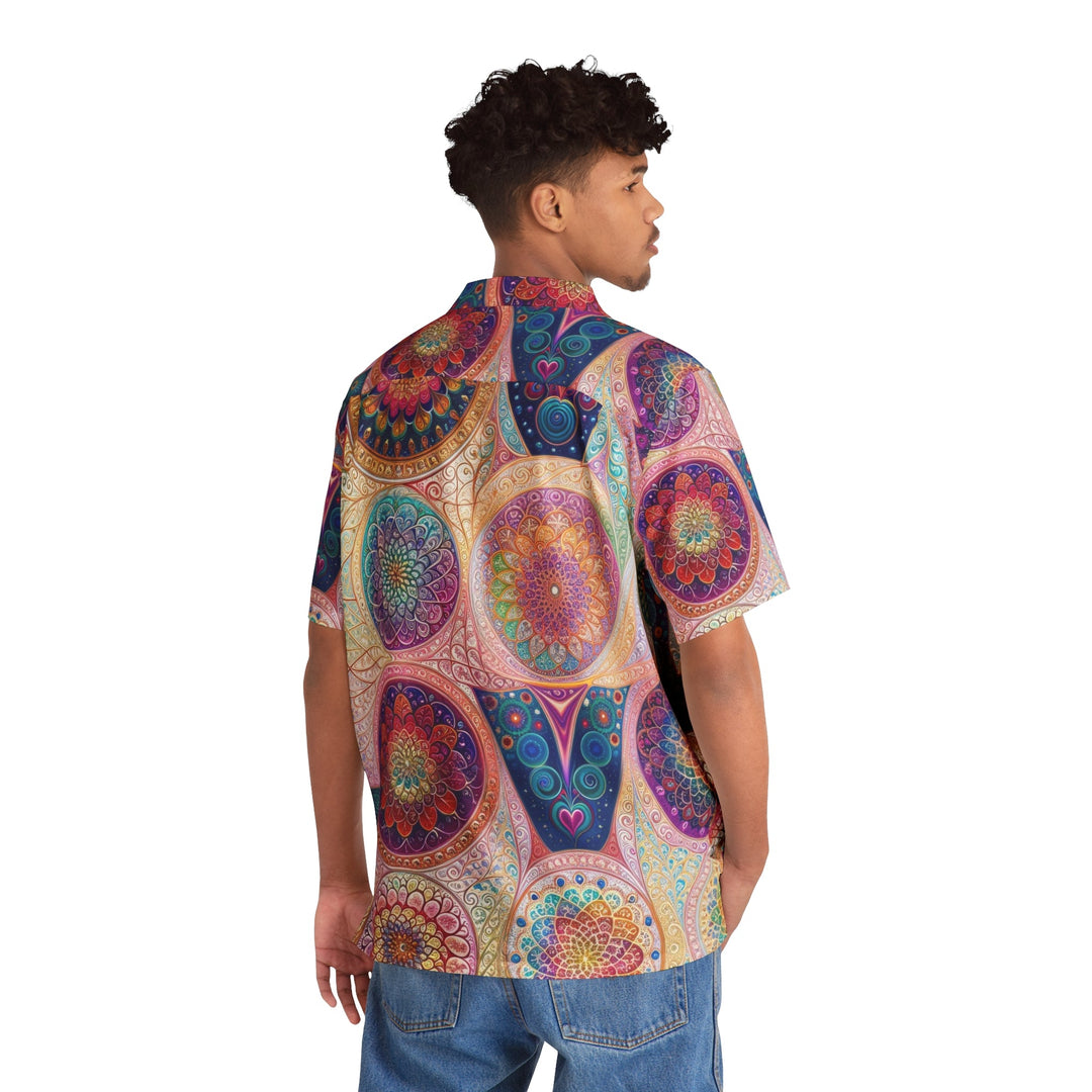 Psychedelic Mandala Love - Men's Hawaiian Shirt - All Over Prints - g(0D·IO) - S - Black -