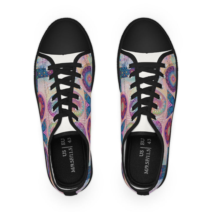 Psychedelic Mandala Love - Men's Lowtop Sneakers - Shoes - g(0D·IO) - US 5 - Black sole -