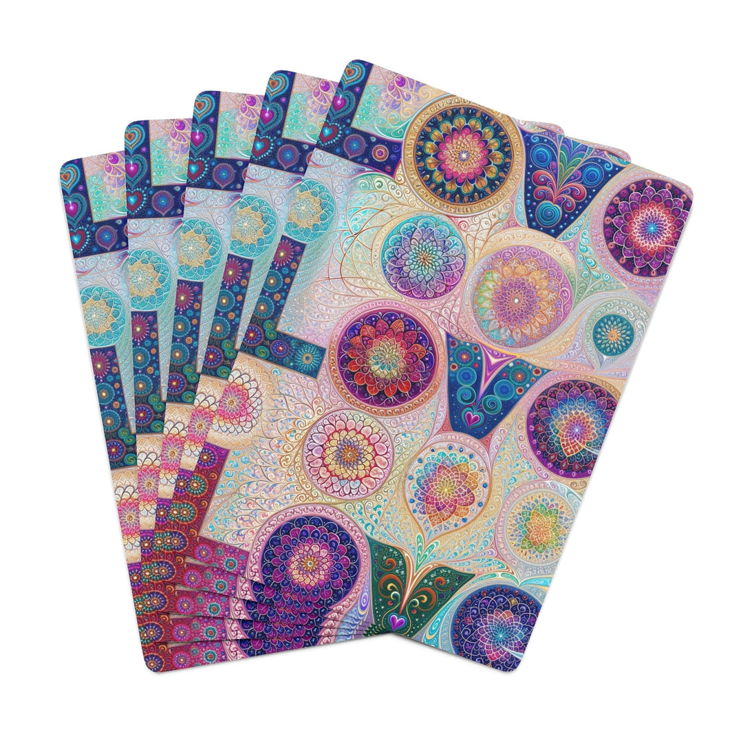 Psychedelic Mandala Love - Poker Cards - Paper products - g(0D·IO) - 2.47" x 3.47" - White - Semi Glossy