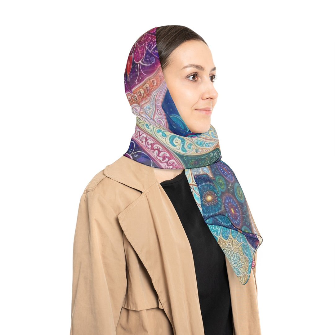 Psychedelic Mandala Love - Poly Scarf - Accessories - g(0D·IO) - Poly chiffon - 50" × 50" -