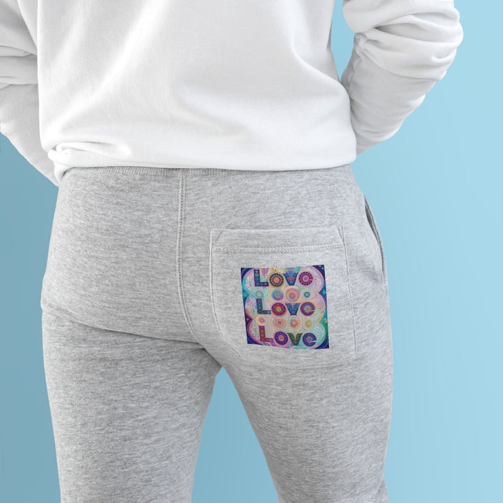 Psychedelic Mandala Love - Premium Fleece Joggers - Trousers - g(0D·IO) - Charcoal Heather - M -