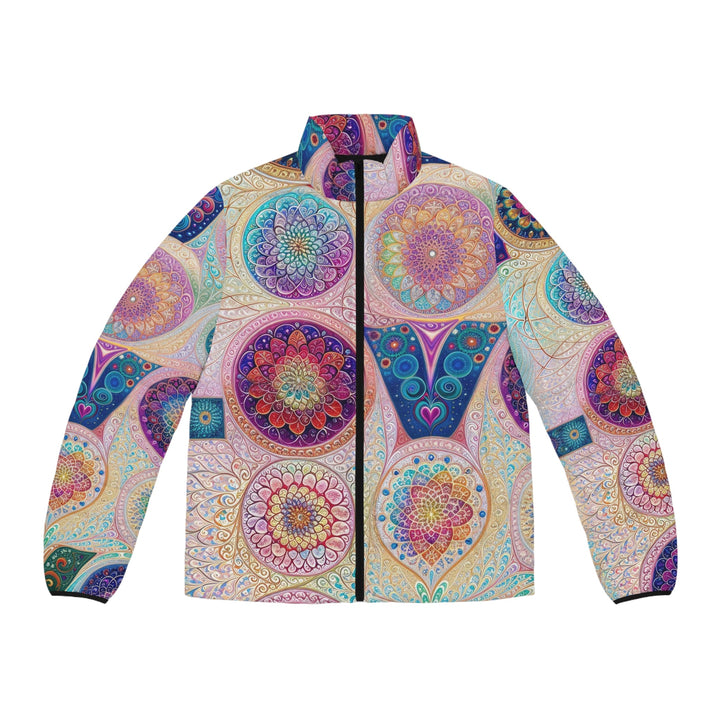 Psychedelic Mandala Love - Puffer Jacket - All Over Prints - g(0D·IO) - S - Black zipper -