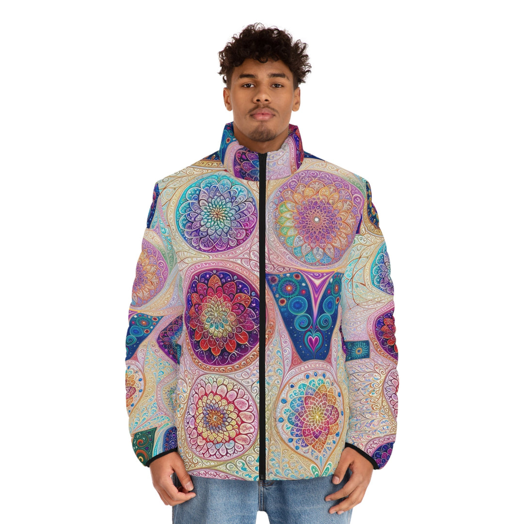 Psychedelic Mandala Love - Puffer Jacket - All Over Prints - g(0D·IO) - S - Black zipper -