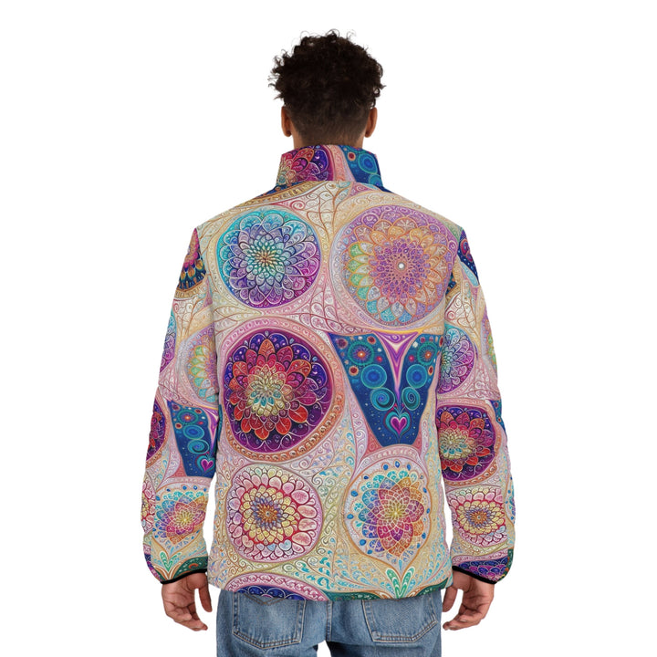 Psychedelic Mandala Love - Puffer Jacket - All Over Prints - g(0D·IO) - S - Black zipper -