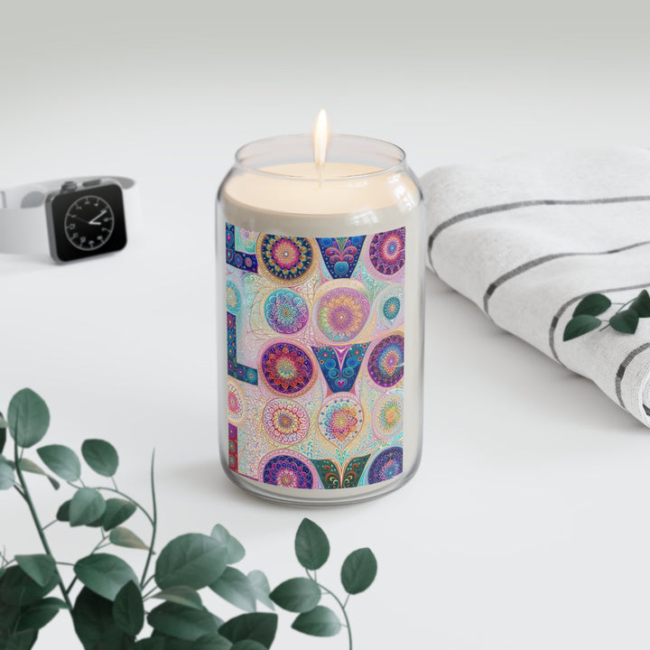 Psychedelic Mandala Love - Scented Candle - Home Decor - g(0D·IO) - Vanilla Bean - 13.75oz -