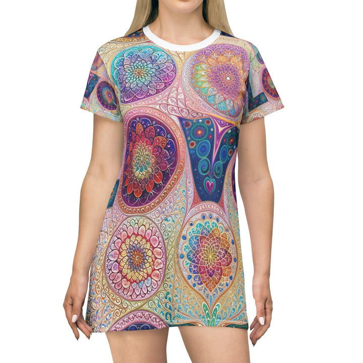 Psychedelic Mandala Love - T-Shirt Dress - All Over Prints - g(0D·IO) - XS - -