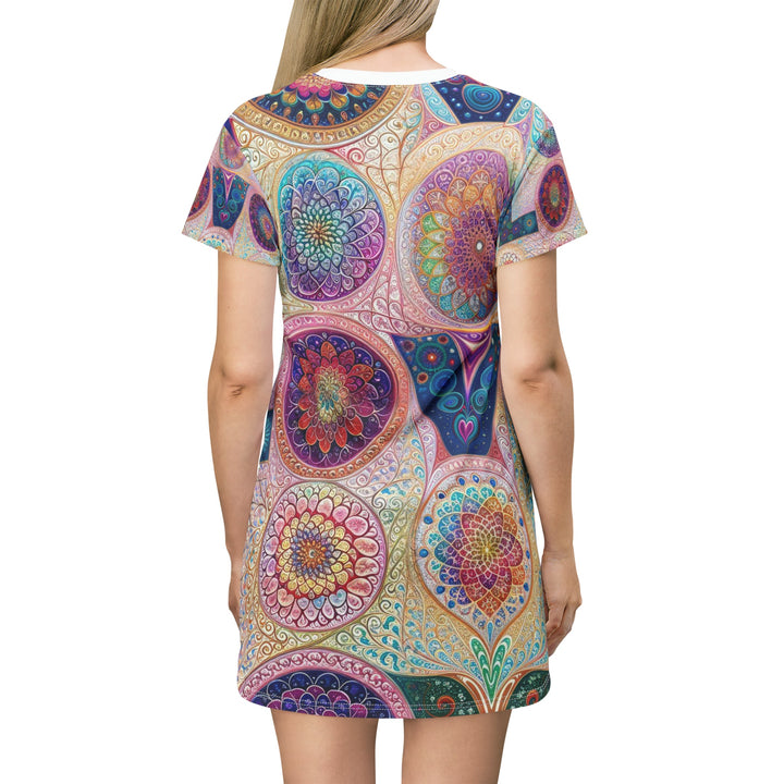 Psychedelic Mandala Love - T-Shirt Dress - All Over Prints - g(0D·IO) - XS - -