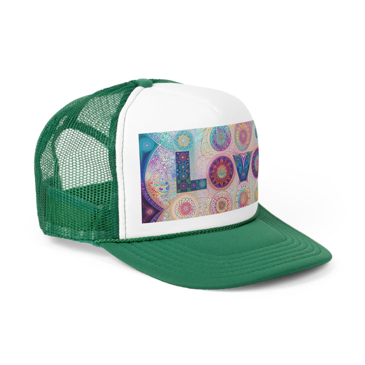 Psychedelic Mandala Love - Trucker Hat - Hats - g(0D·IO) - Pink - One size -