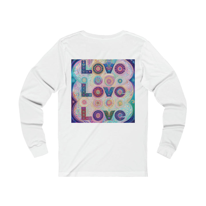 Psychedelic Mandala Love - Unisex Jersey Long Sleeve Tee - Long-sleeve - g(0D·IO) - S - Heather Forest -