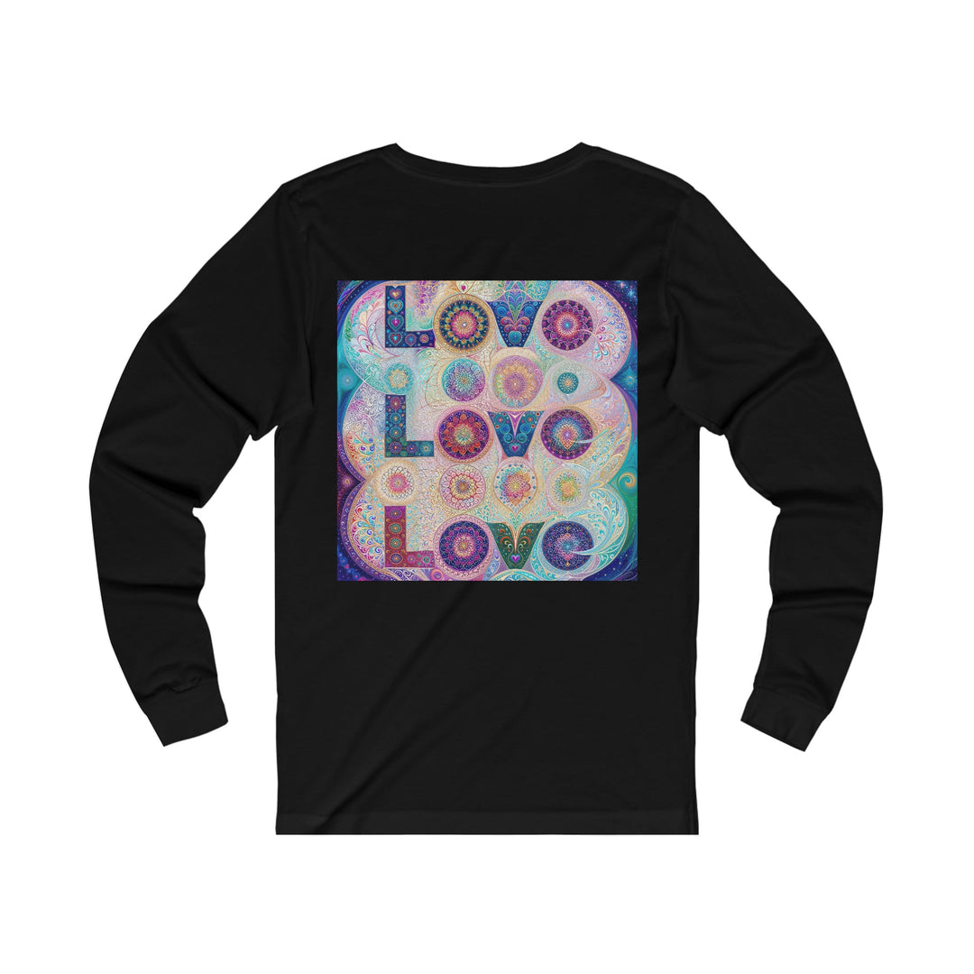 Psychedelic Mandala Love - Unisex Jersey Long Sleeve Tee - Long-sleeve - g(0D·IO) - S - Heather Forest -