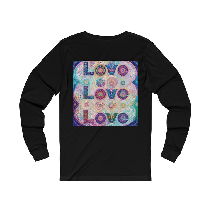 Psychedelic Mandala Love - Unisex Jersey Long Sleeve Tee - Long-sleeve - g(0D·IO) - S - Heather Forest -